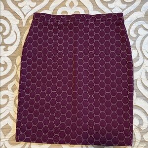 Leota Burgundy Circle Pattern Pencil Skirt